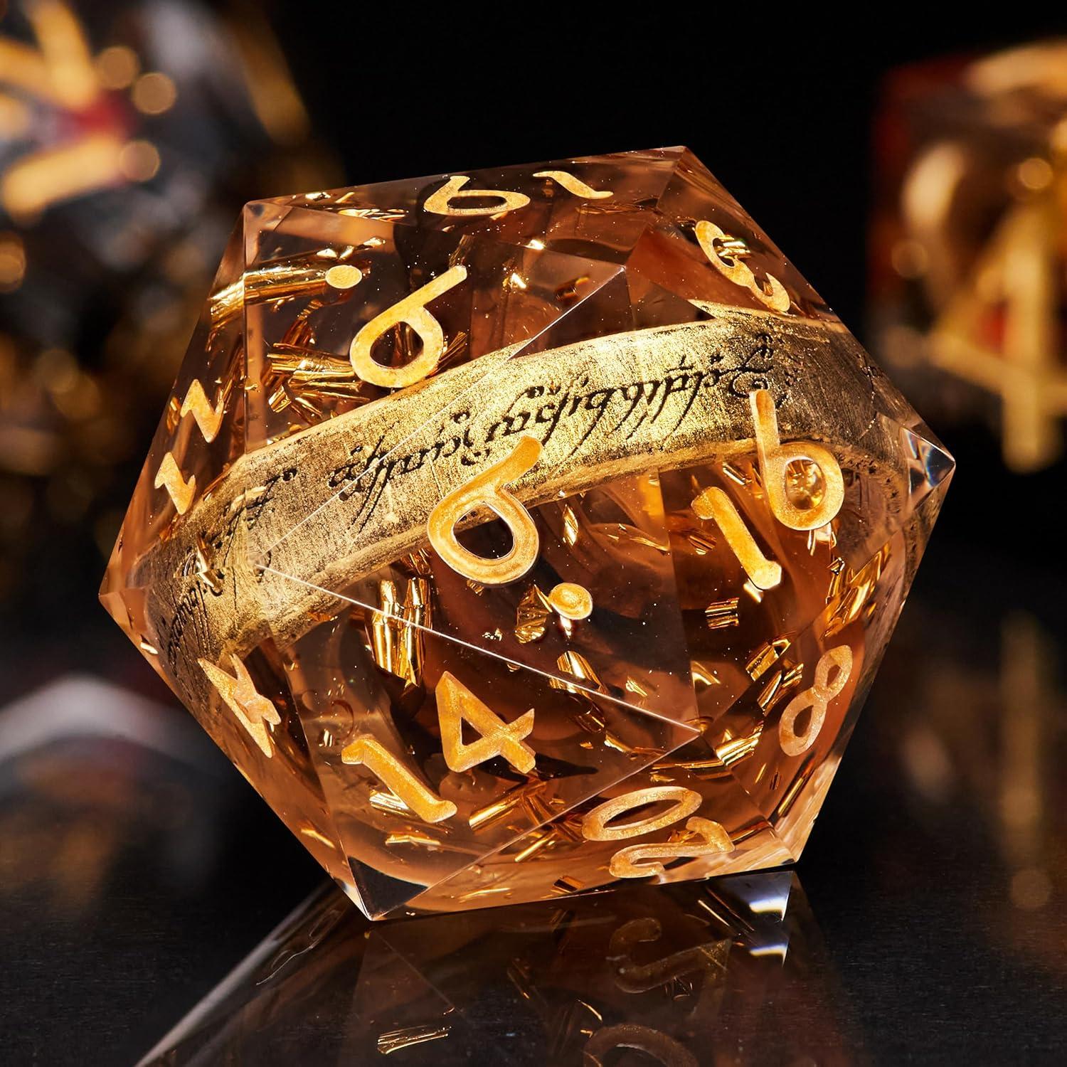 Juego de Dados Poliedricos 7 Piezas DiceBell - Élfico Dorado