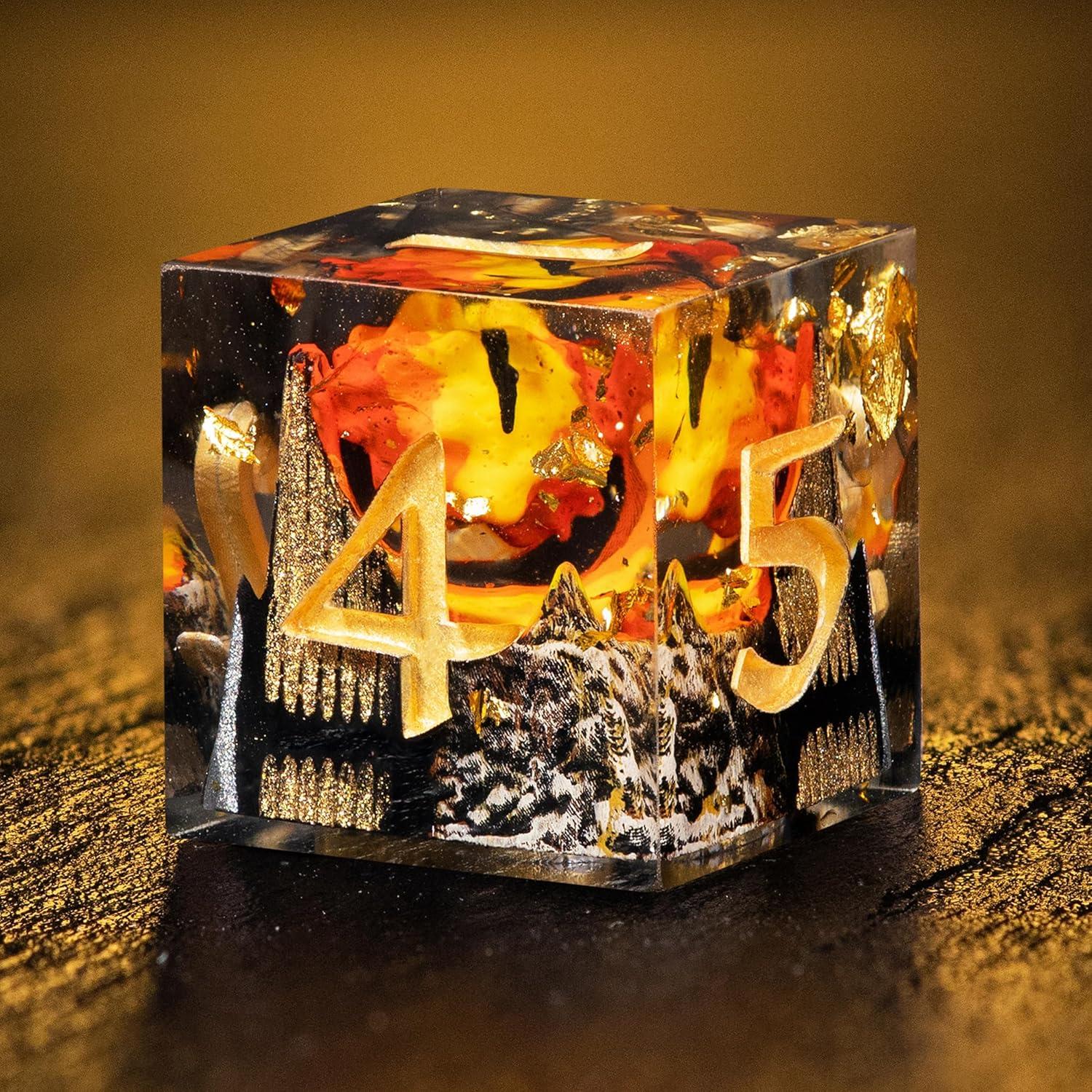 Juego de Dados Poliedricos 7 Piezas DiceBell - Élfico Dorado