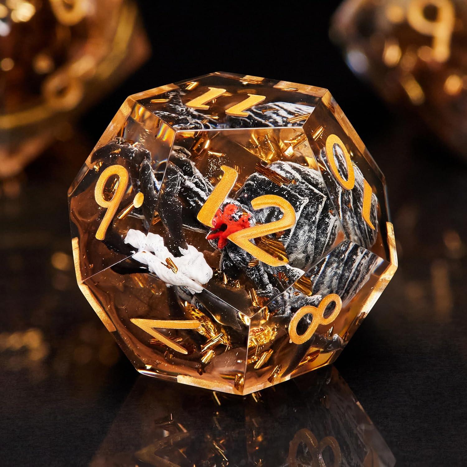 Juego de Dados Poliedricos 7 Piezas DiceBell - Élfico Dorado