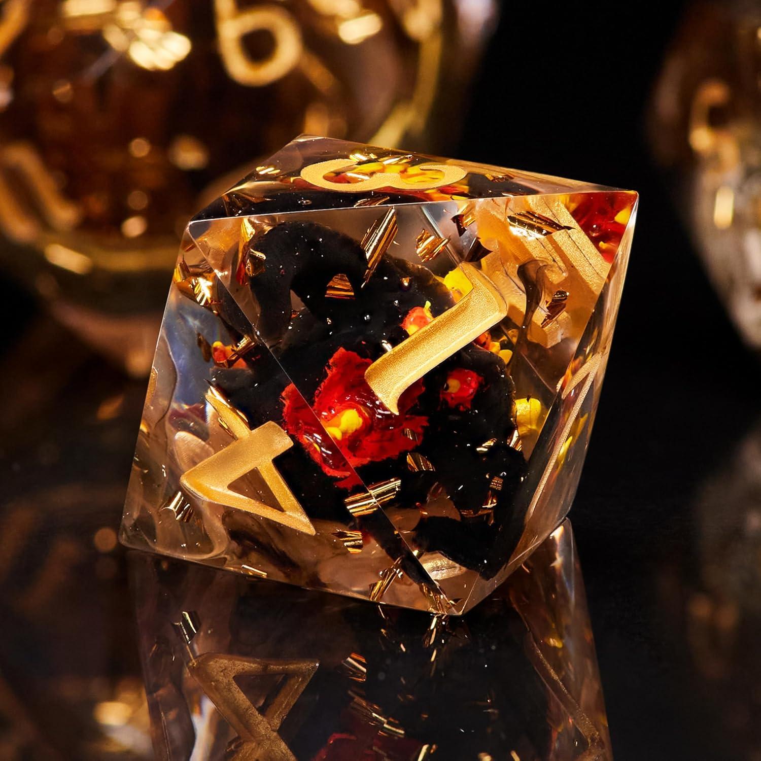 Juego de Dados Poliedricos 7 Piezas DiceBell - Élfico Dorado