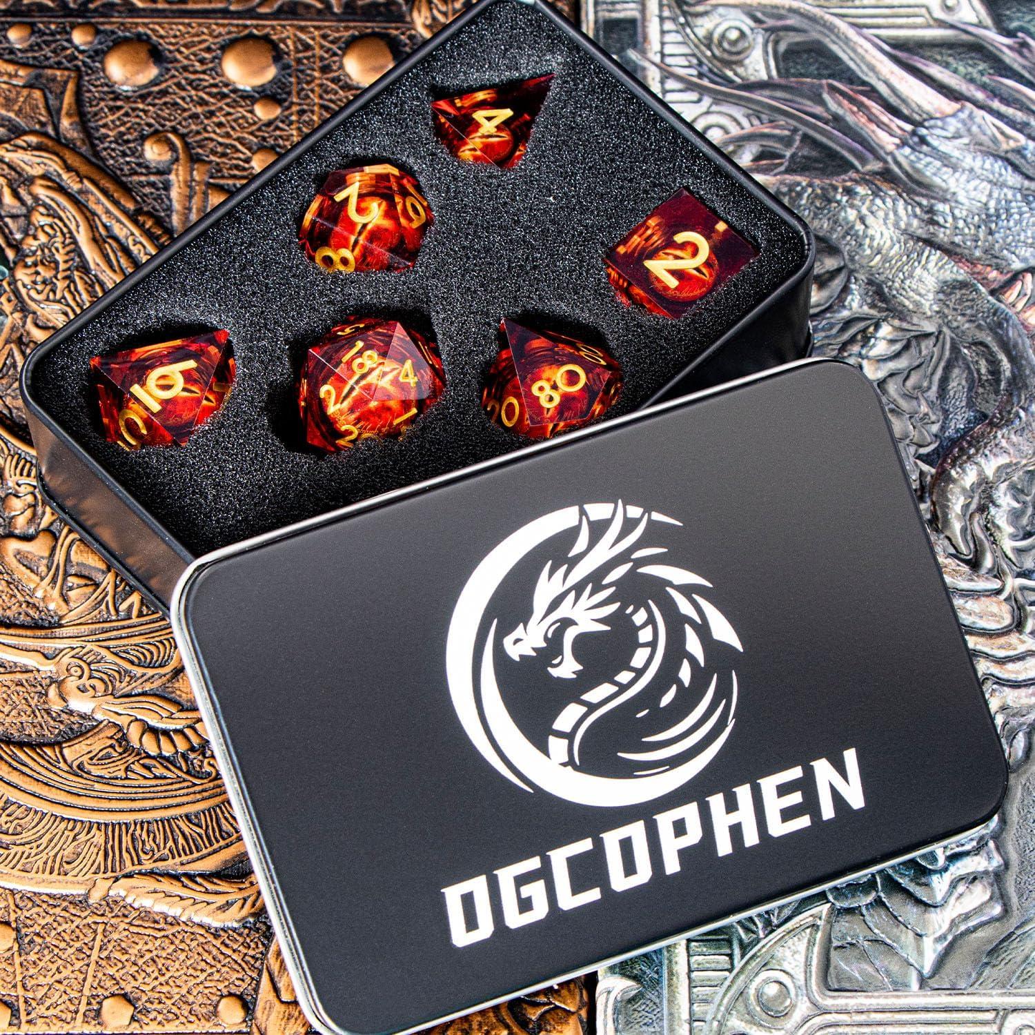 Juego de Dados Poliedricos OGCOPHEN 7PCS Ojo que Todo lo Ve