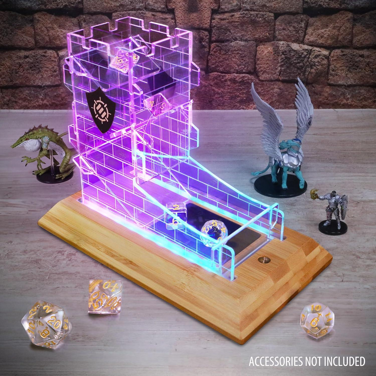 Torre de Dados LED Enhance con Juego de 7 Dados Transparentes
