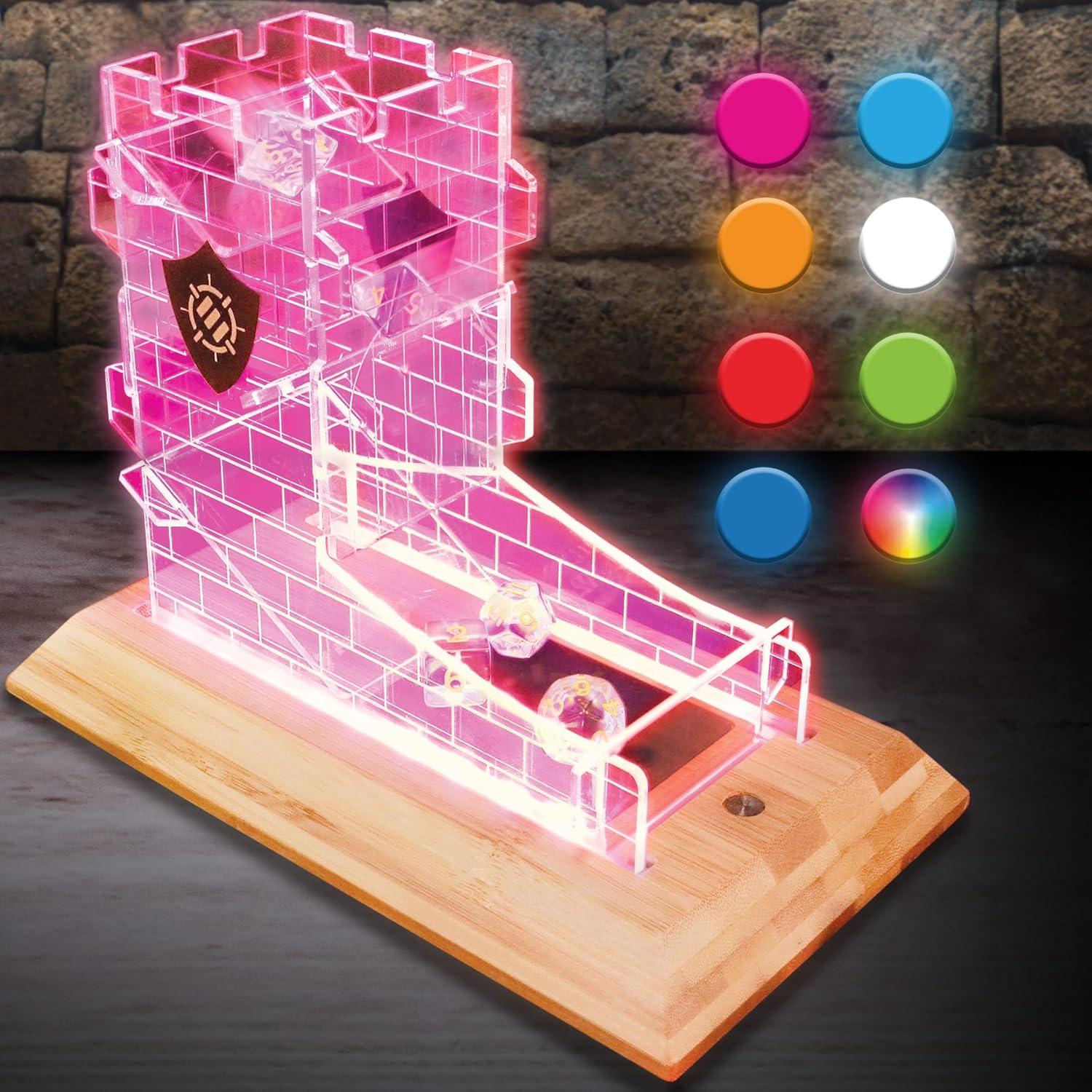Torre de Dados LED Enhance con Juego de 7 Dados Transparentes