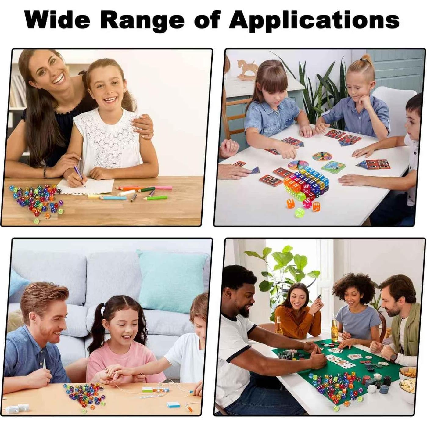 50 Dados de Colores Translúcidos Norlitec 14mm para Juegos