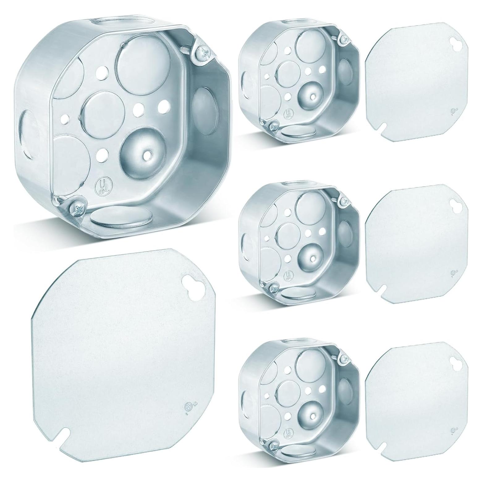 4 Cajas de Conexiones Eléctricas Octagonales Copkim 10.16x10.16 cm