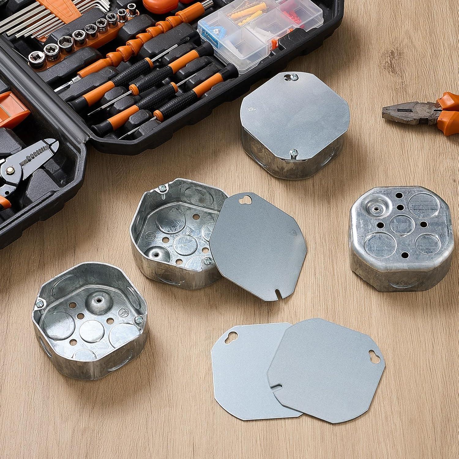 4 Cajas de Conexiones Eléctricas Octagonales Copkim 10.16x10.16 cm