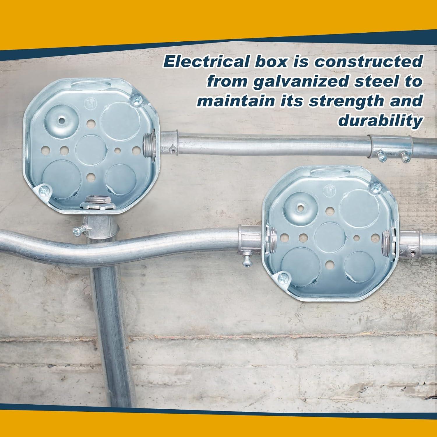 4 Cajas de Conexiones Eléctricas Octagonales Copkim 10.16x10.16 cm