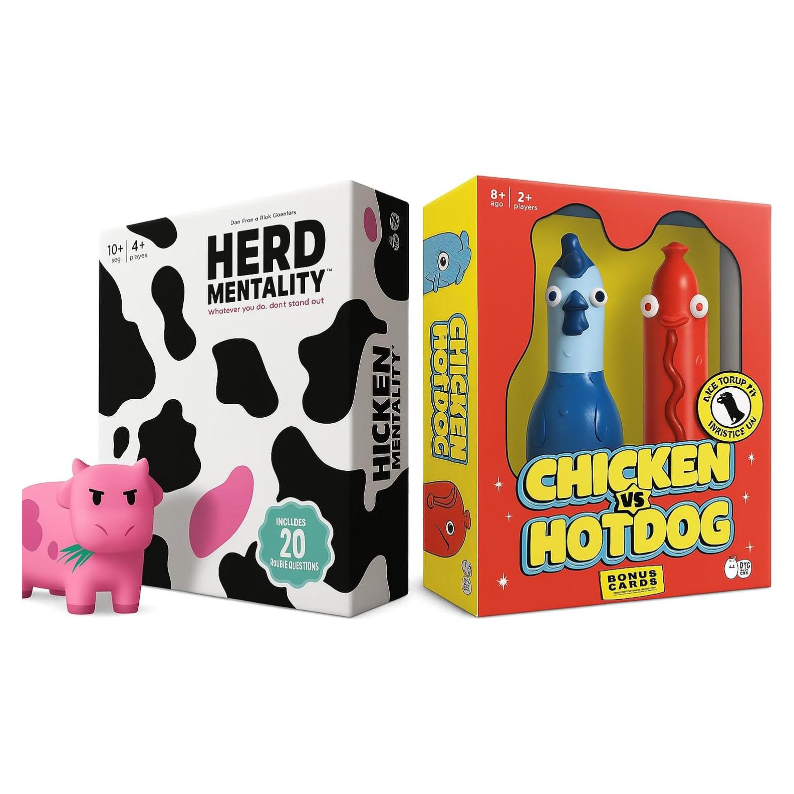 Paquete de Juegos de Fiesta Mentalidad de Rebaño y Pollo vs Hotdog