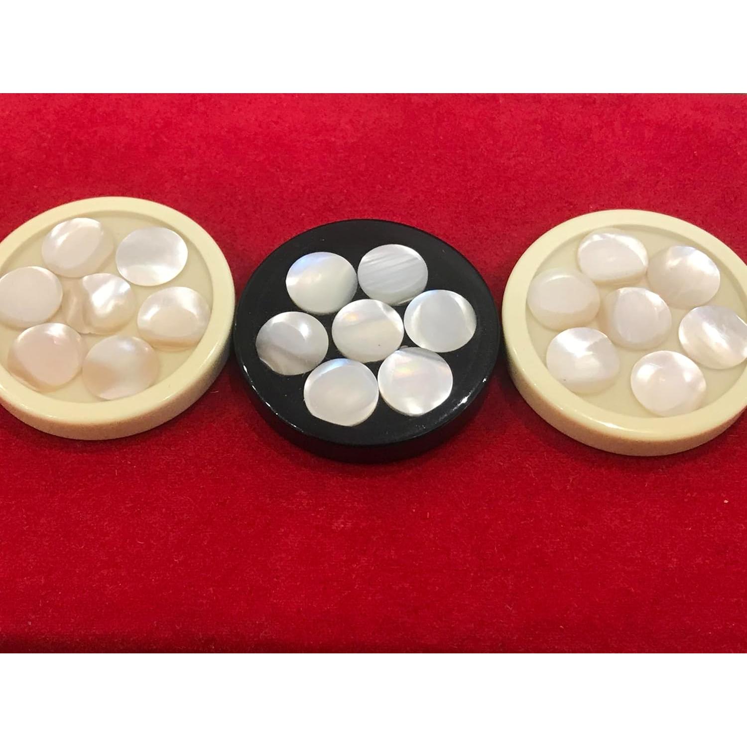 30 Fichas de Backgammon en Madreperla + 4 Dados - Taller Zayed
