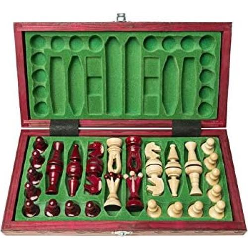 Juego de Ajedrez de Madera Plegable Muba Cereza 35x35 cm