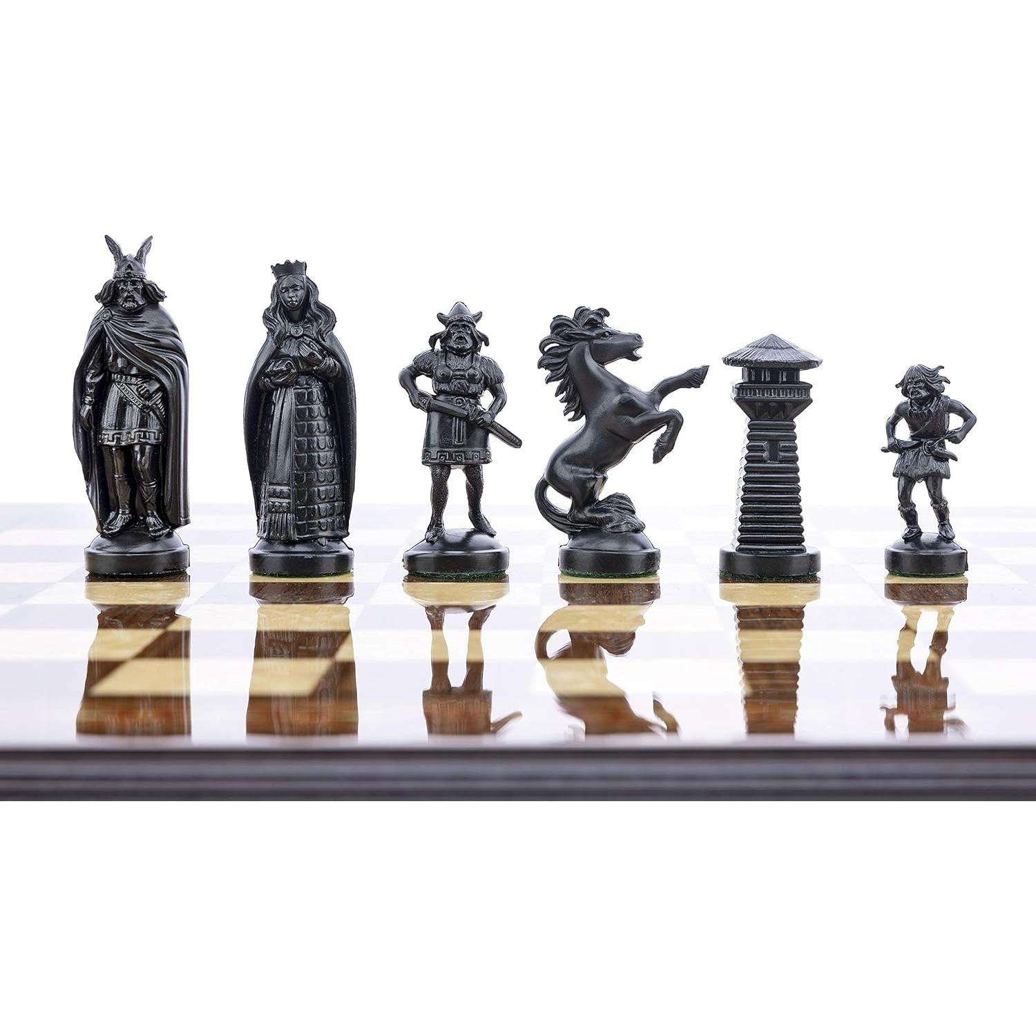 Piezas de Ajedrez Vikingas de Plástico 96mm - Set Estándar