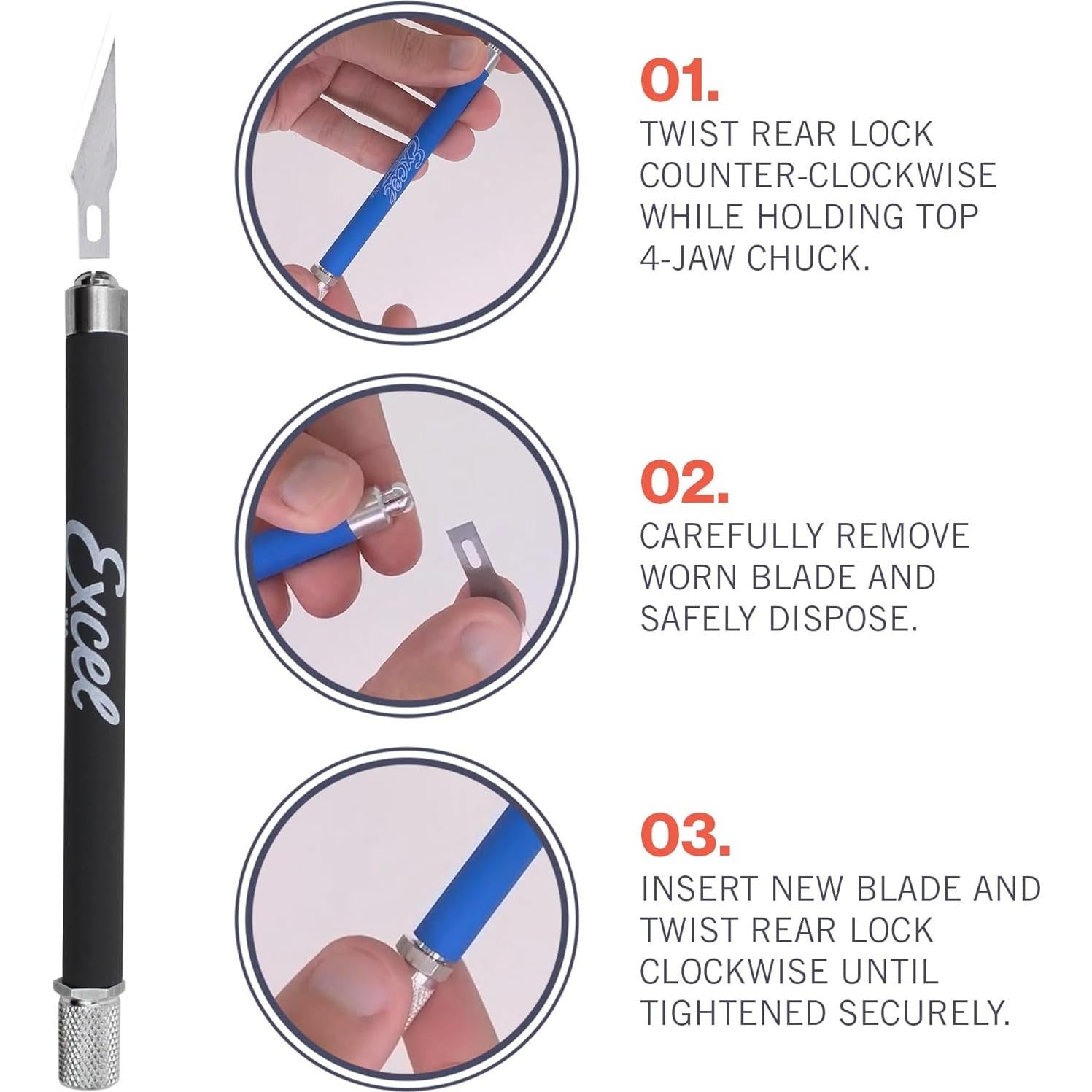 Juego de cuchillos de detalle Excel Blades K18 - Precisión y comodidad