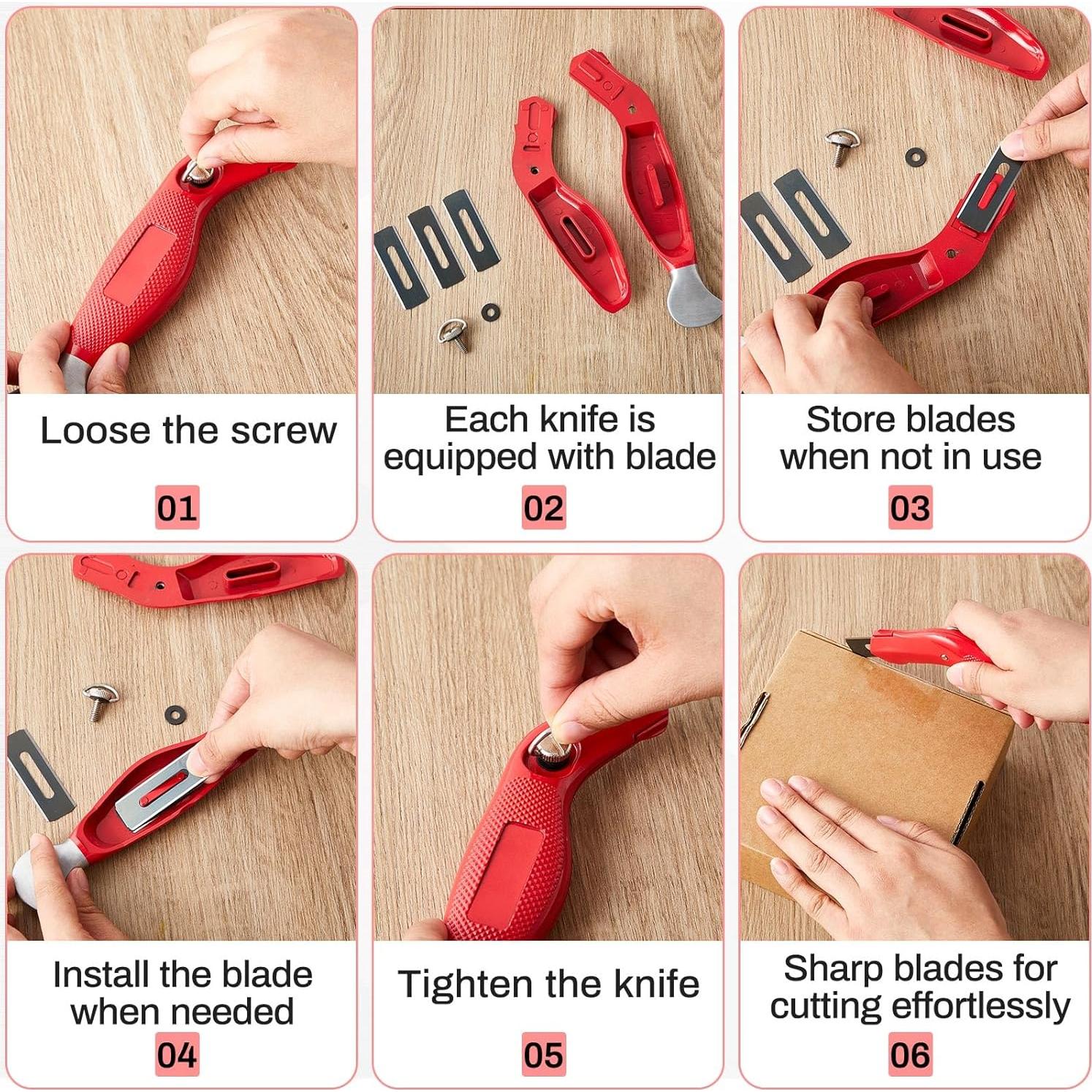 Cuchillos de Alfombra Lasnten 6 Piezas 20.32 cm Alta Resistencia
