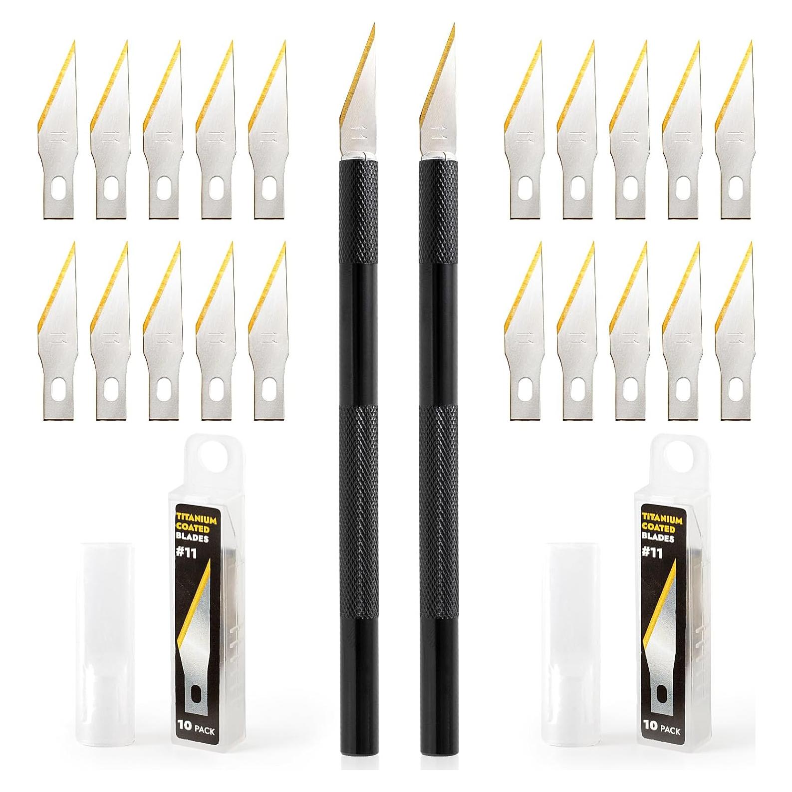 Juego de Cuchillos de Precisión Gomake 2PCS con 20 Cuchillas