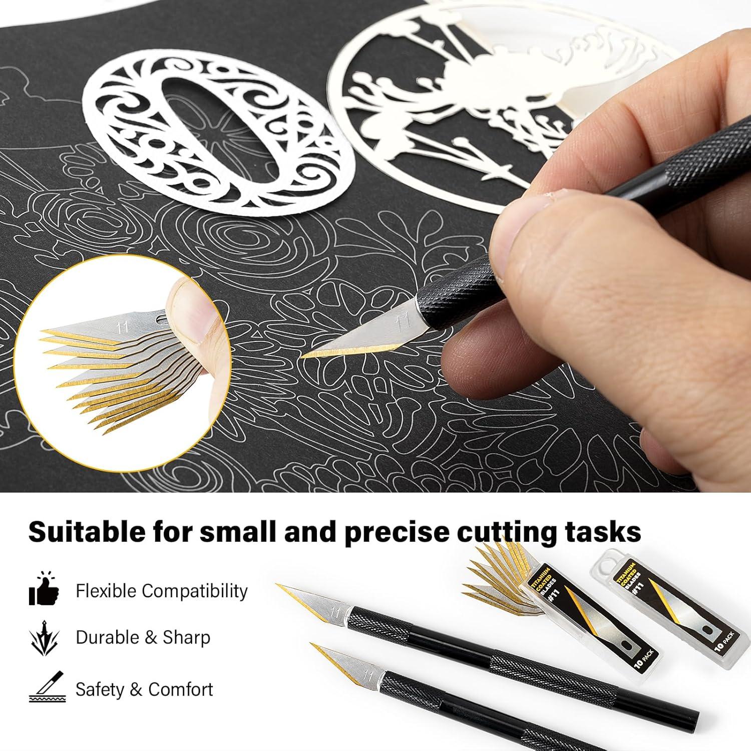 Juego de Cuchillos de Precisión Gomake 2PCS con 20 Cuchillas