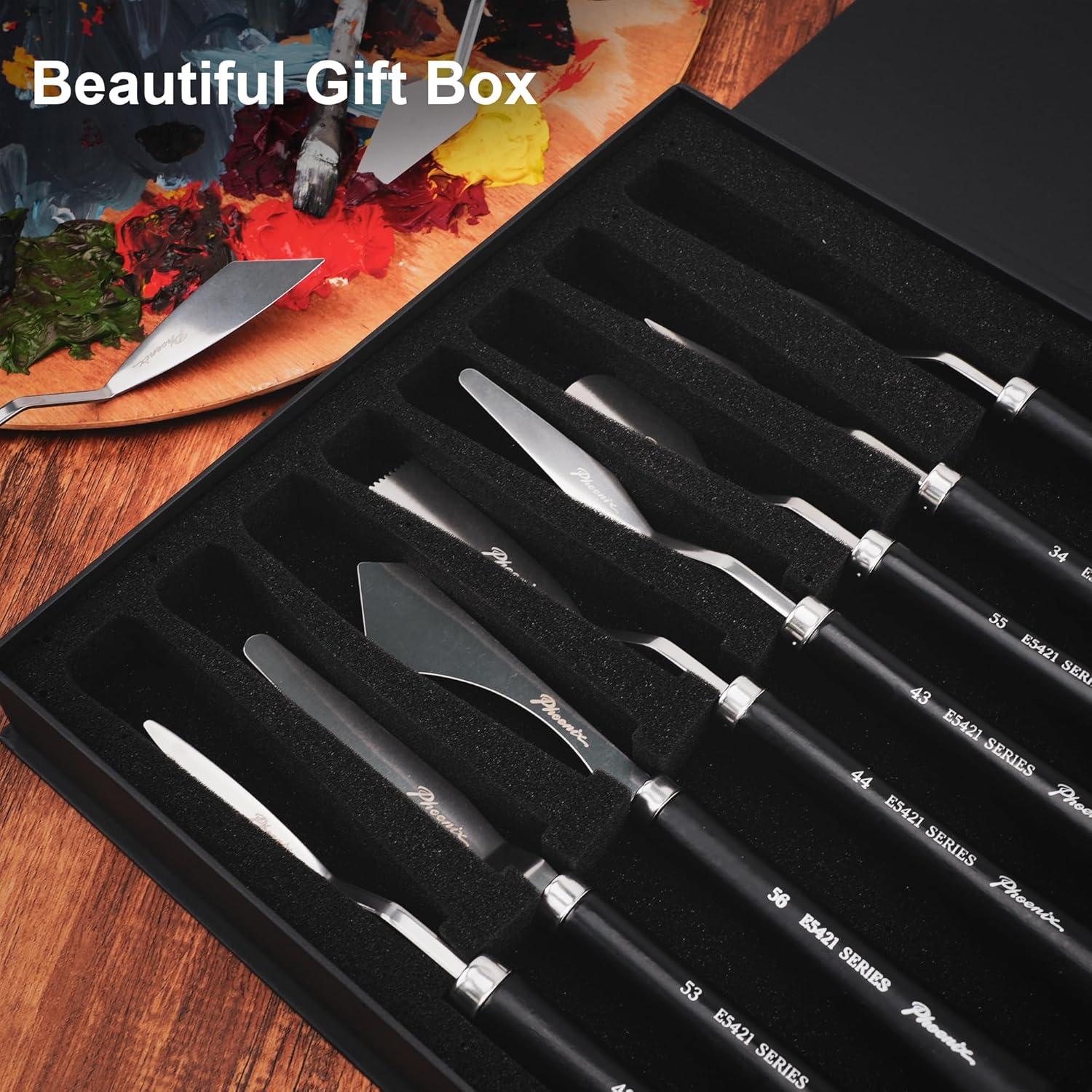 Juego de Espátulas de Paleta PHOENIX 8 Piezas Acero Inoxidable