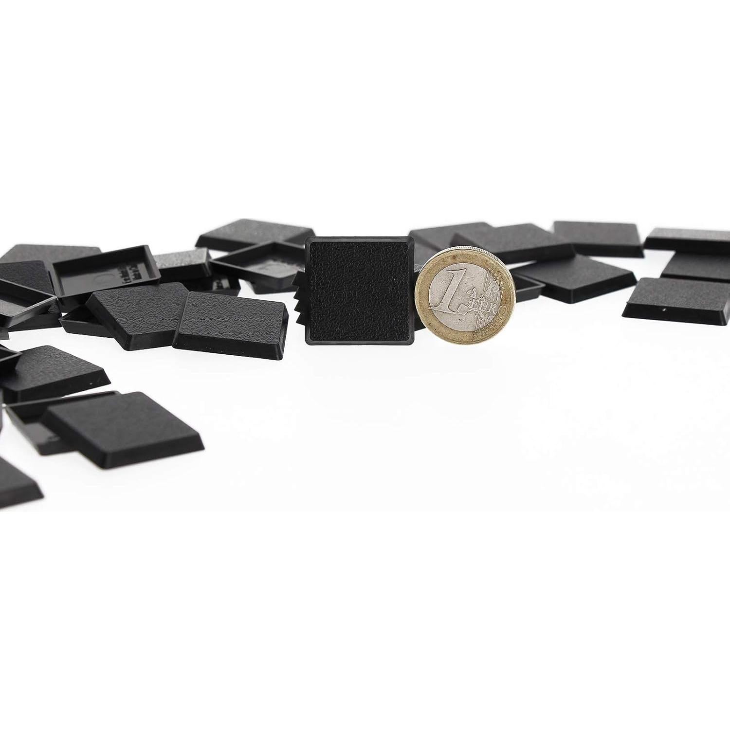 Bases Cuadradas Negras 20mm Evemodel - 40 Piezas para Wargames