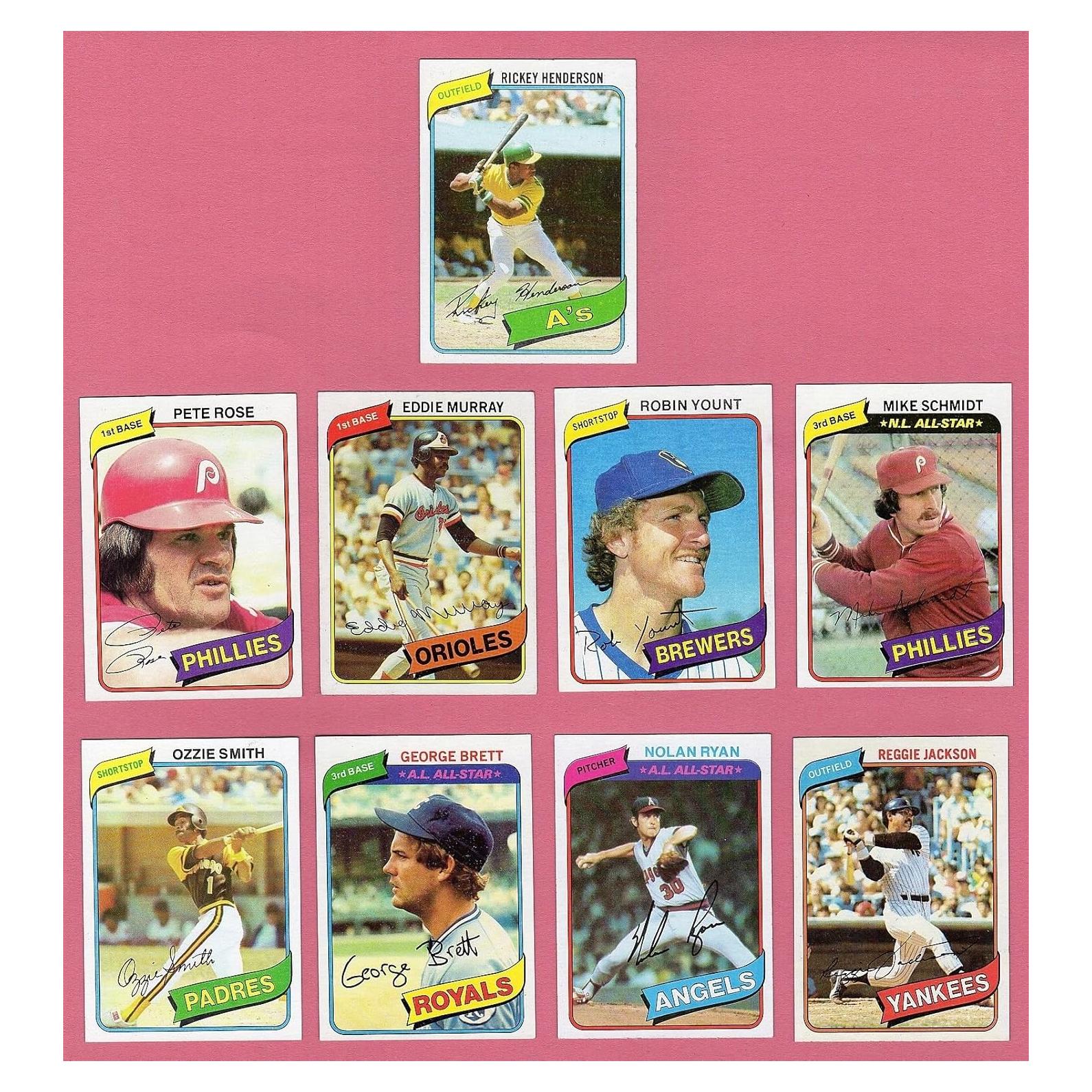 Conjunto Completo de Béisbol Topps 1980 - 726 Tarjetas EXMT