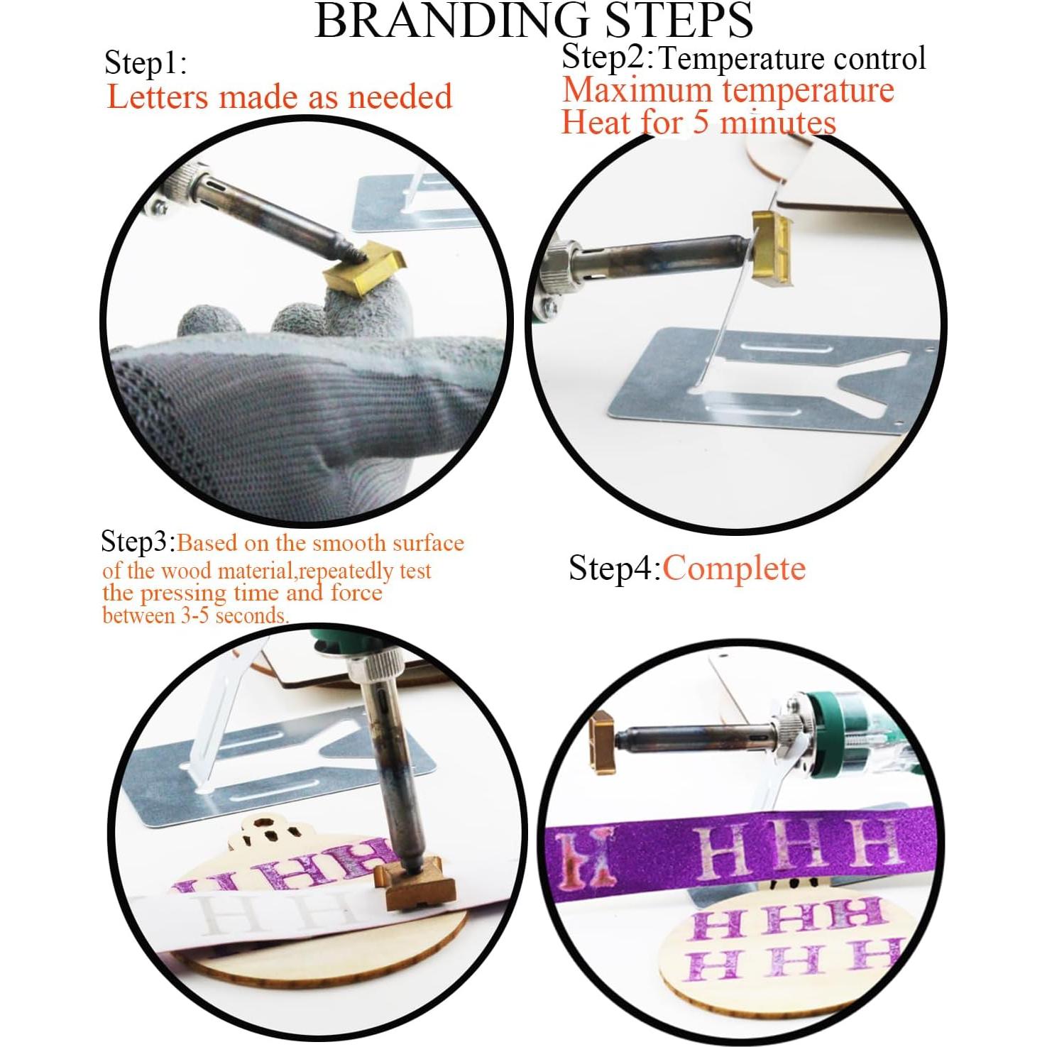 36 Piezas Letras y Números de Latón para Hierro de Marca 60W