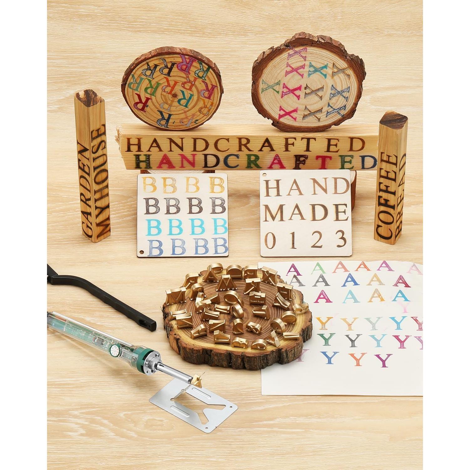 36 Piezas Letras y Números de Latón para Hierro de Marca 60W