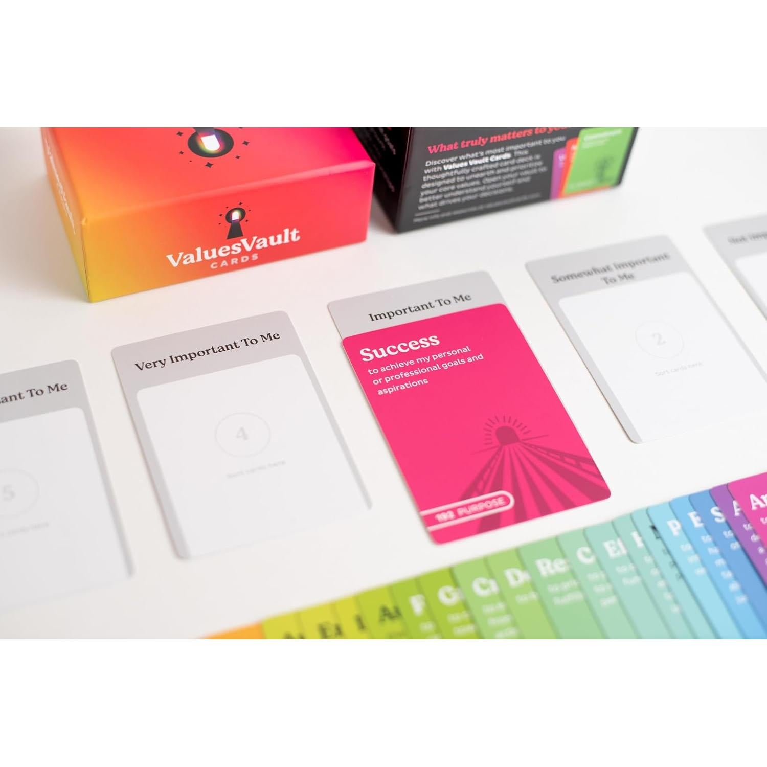 Cartas de Valores Vault - Baraja de Clasificación Personal y Profesional