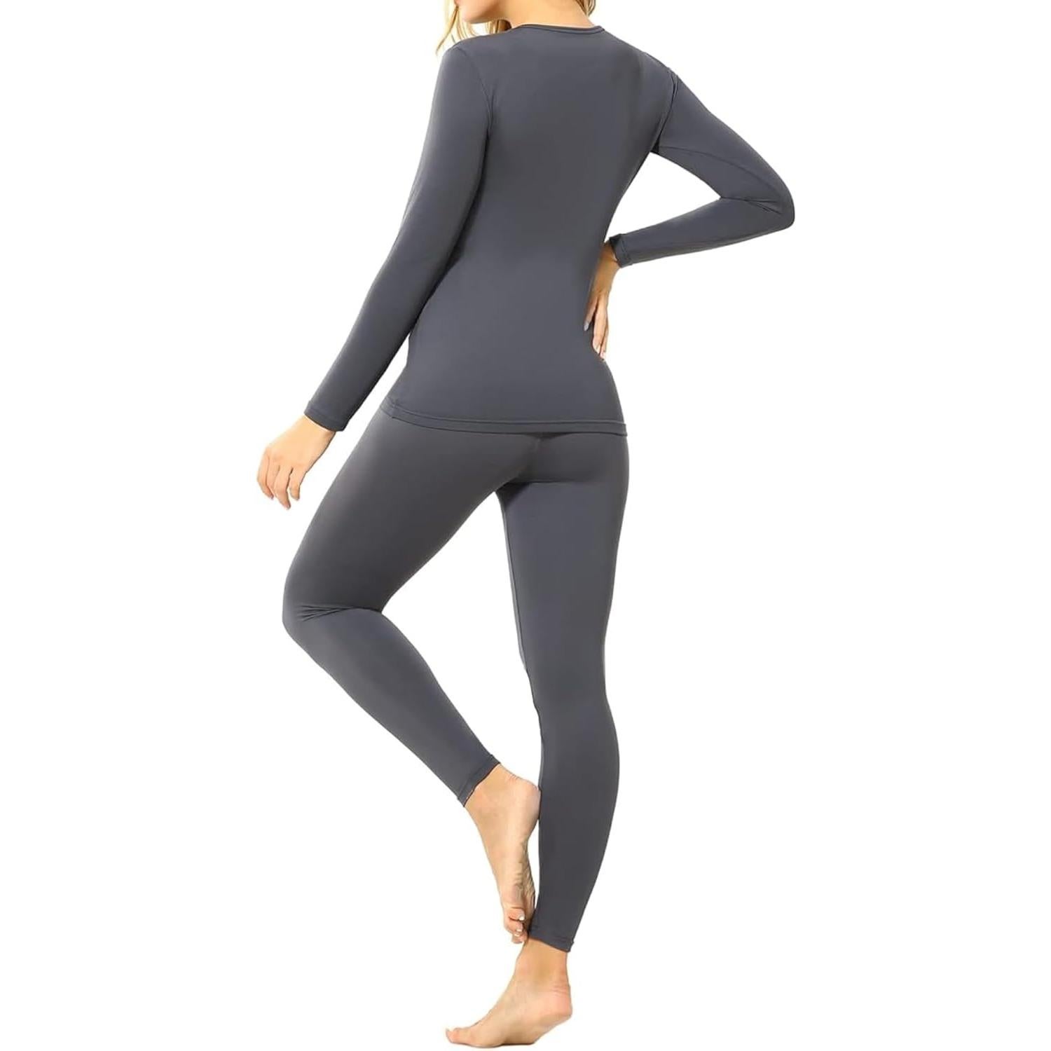 Conjunto Ropa Interior Térmica Mujer 9M Forro Polar Gris