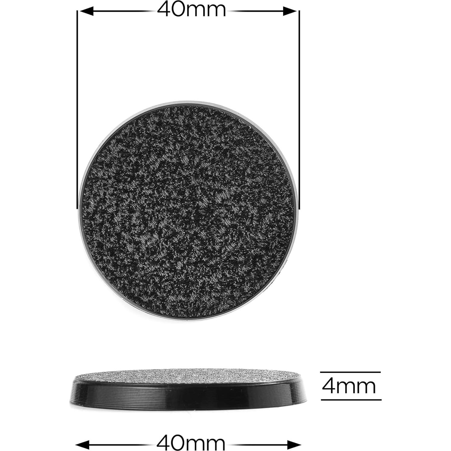 Bases redondas de plástico texturizado 40mm VSPH 50 unidades