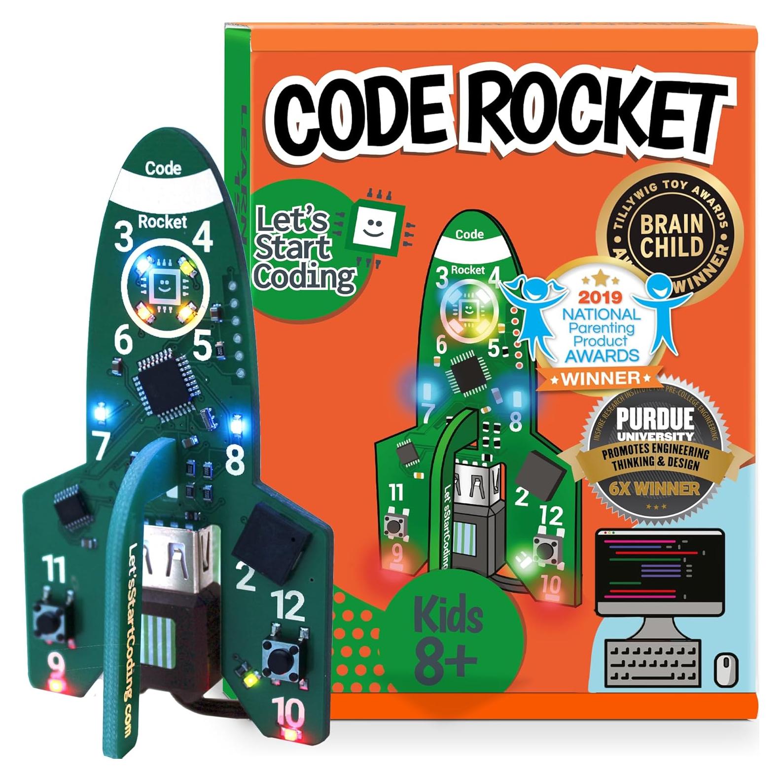 Code Rocket Coding Toy for Kids 8+. Girls & Boys Learn Block & Typed C++ Programming with Circuits. 20+ Space-Themed Projects Teach Code Hands-On. All-Inclusive Coding Game for Kids Ages 8-12+ & Teens