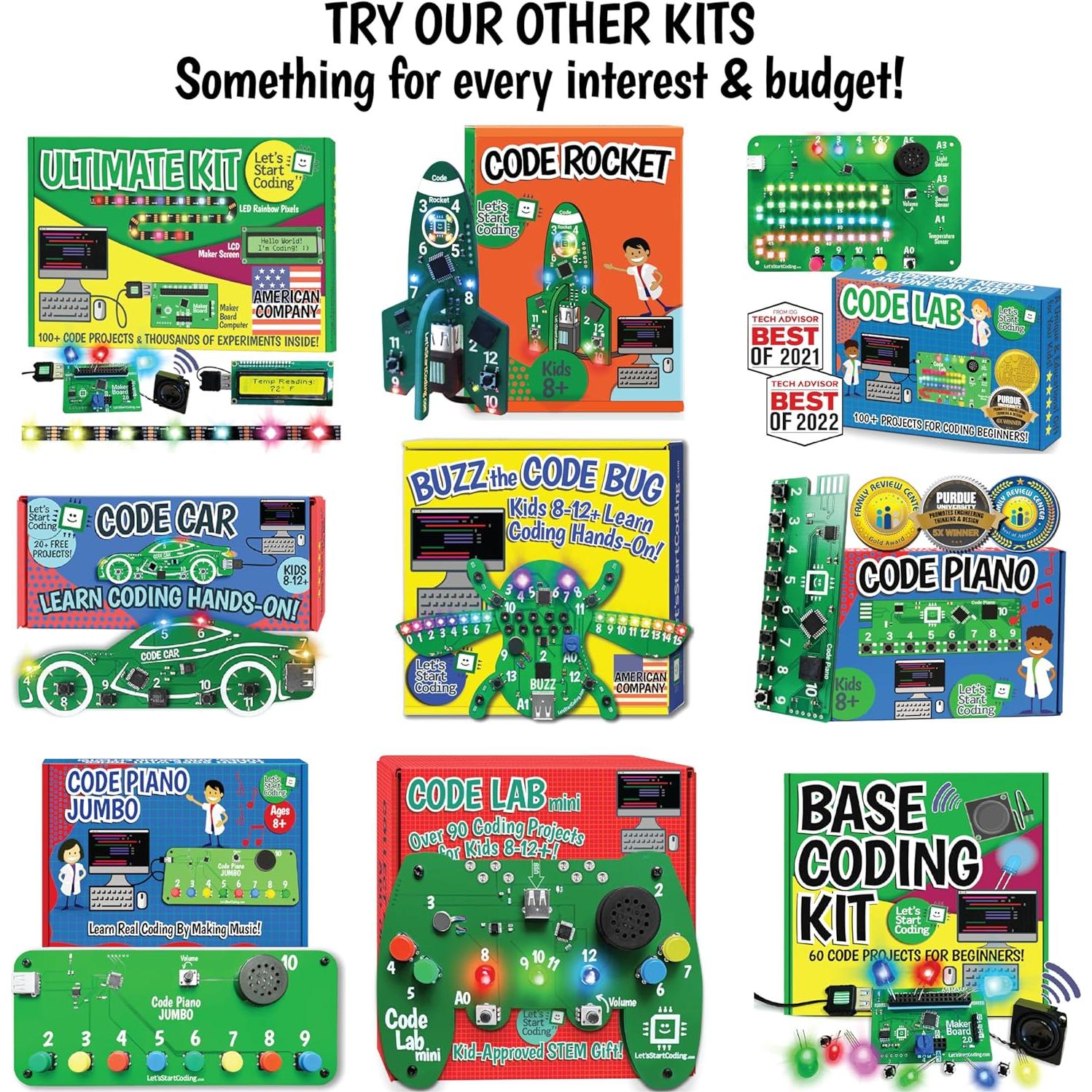 Code Rocket Coding Toy for Kids 8+. Girls & Boys Learn Block & Typed C++ Programming with Circuits. 20+ Space-Themed Projects Teach Code Hands-On. All-Inclusive Coding Game for Kids Ages 8-12+ & Teens