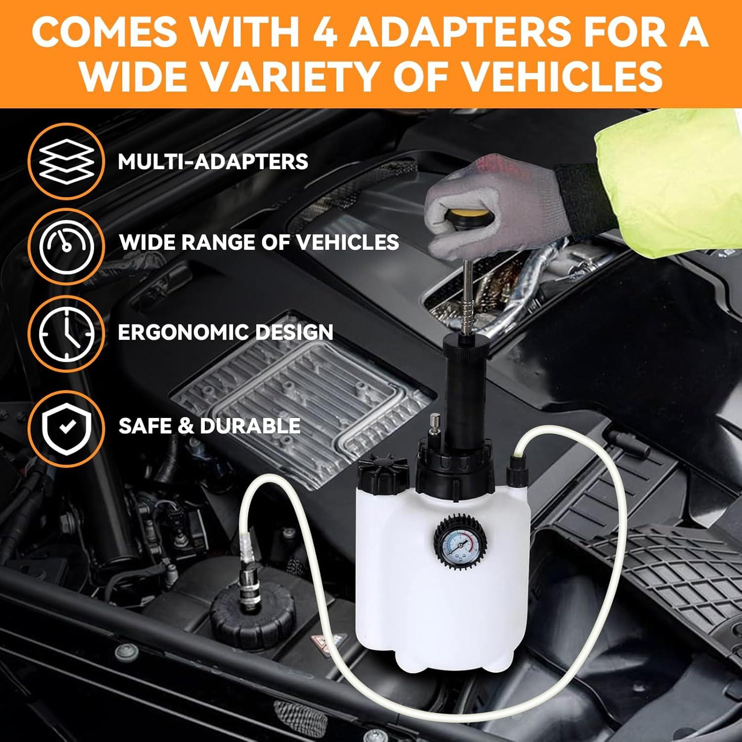 Kit de purga de frenos a presión BESTGLOAL 3L con adaptadores