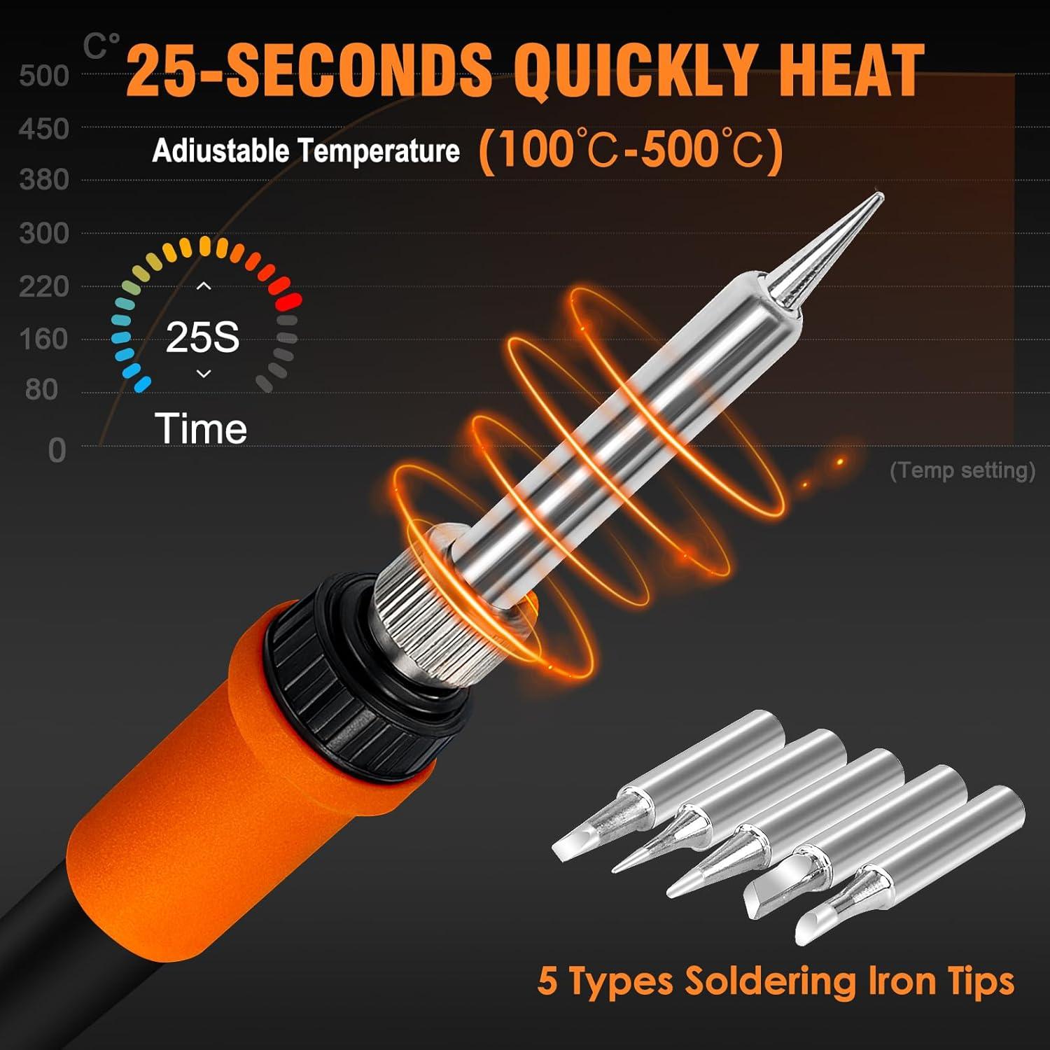 Estación de Soldadura 2-en-1 Toolour 851D con 9 Accesorios