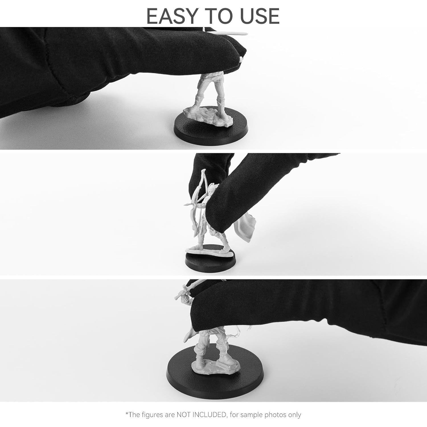 100PCS Bases Redondas Plástico Negro TITAWU 25mm 32mm 40mm