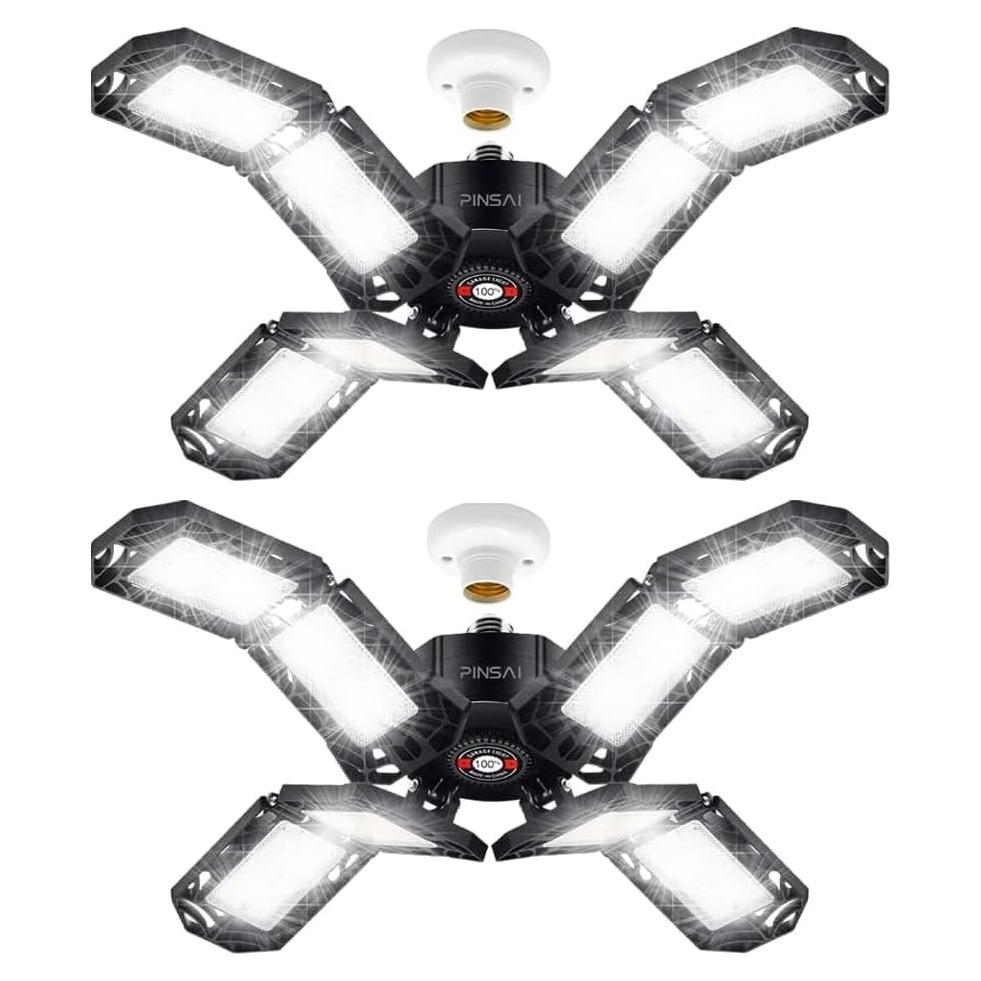 Paquete de 2 luces LED PINSAI 200W 20000 lúmenes ajustables