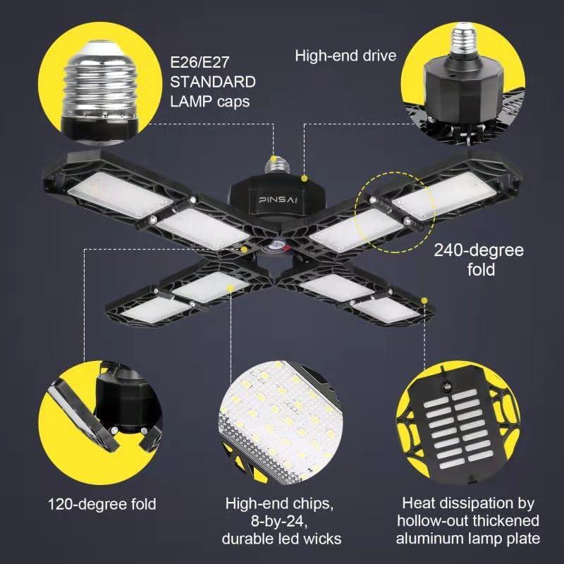 Paquete de 2 luces LED PINSAI 200W 20000 lúmenes ajustables