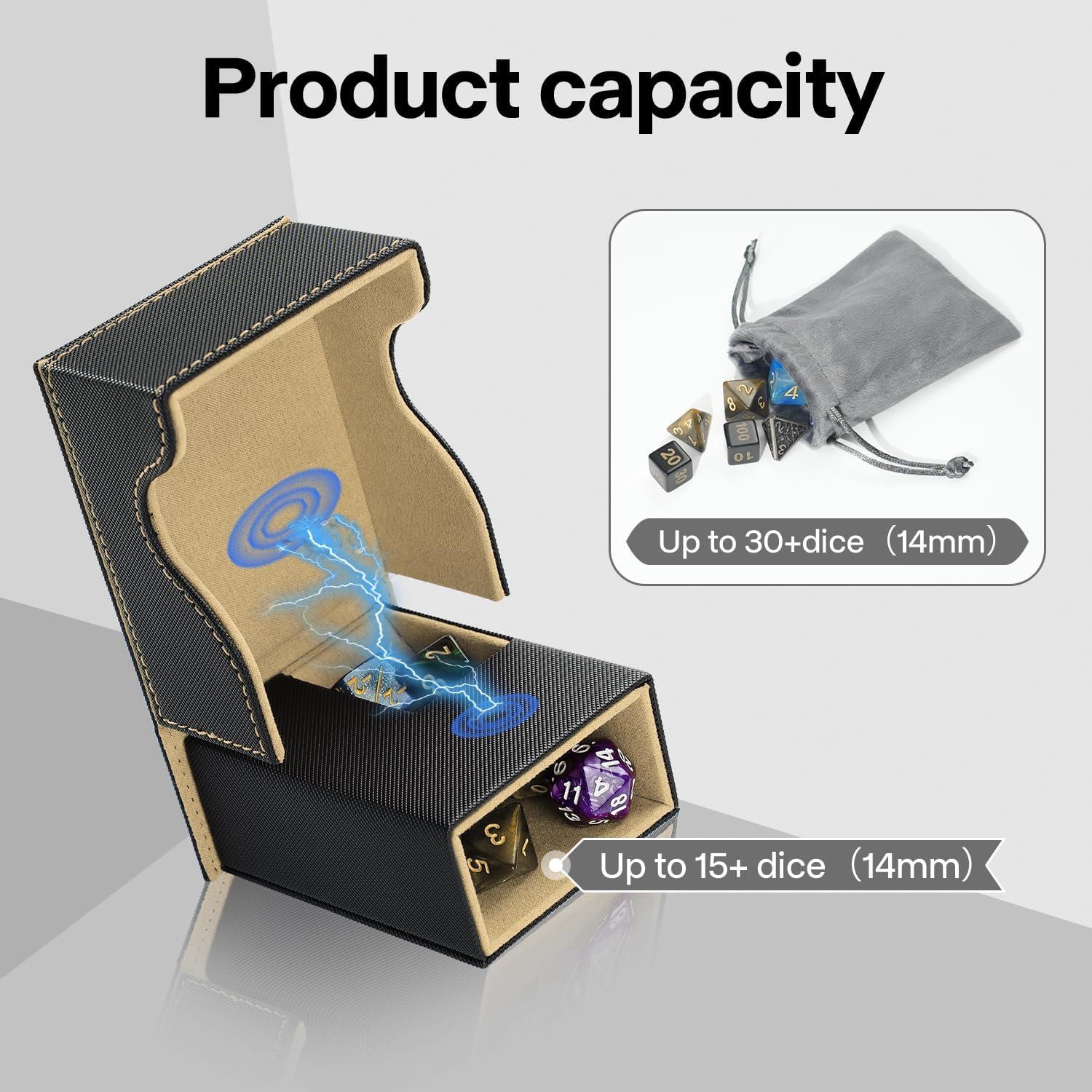 Torre de Dados Plegable Stepane de Cuero PU Negro/Marrón