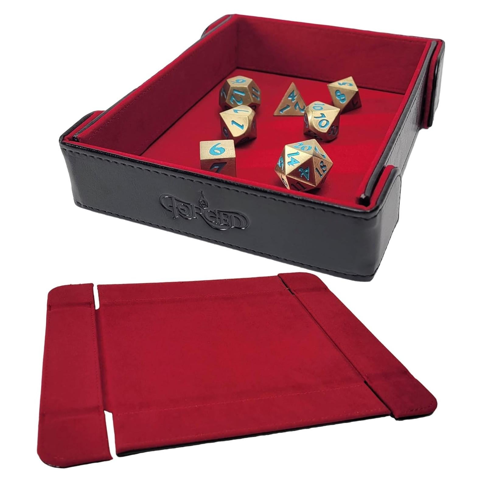 Bandeja de Dados Magnética Plegable Forged Dice Co. Roja 16.8x13.3cm