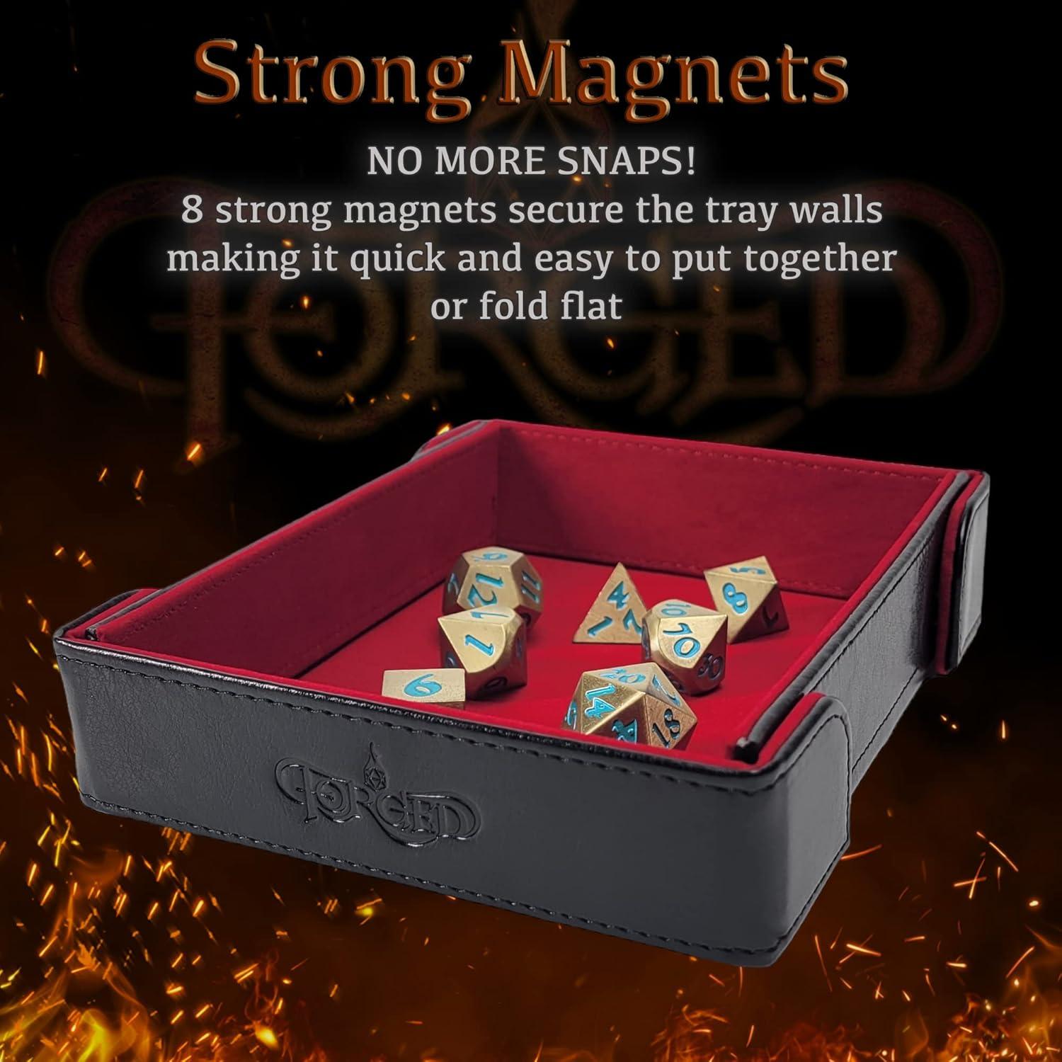 Bandeja de Dados Magnética Plegable Forged Dice Co. Roja 16.8x13.3cm