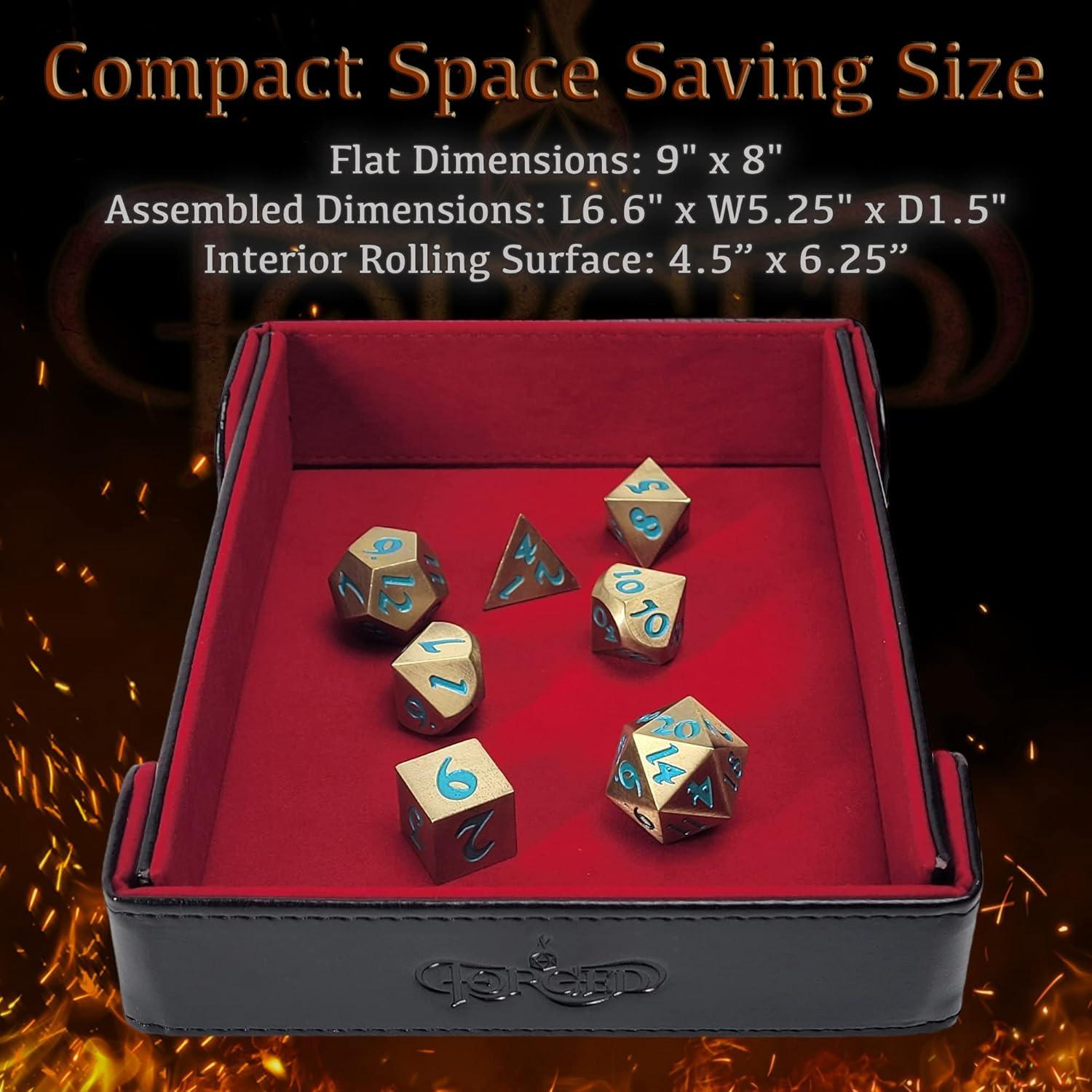 Bandeja de Dados Magnética Plegable Forged Dice Co. Roja 16.8x13.3cm