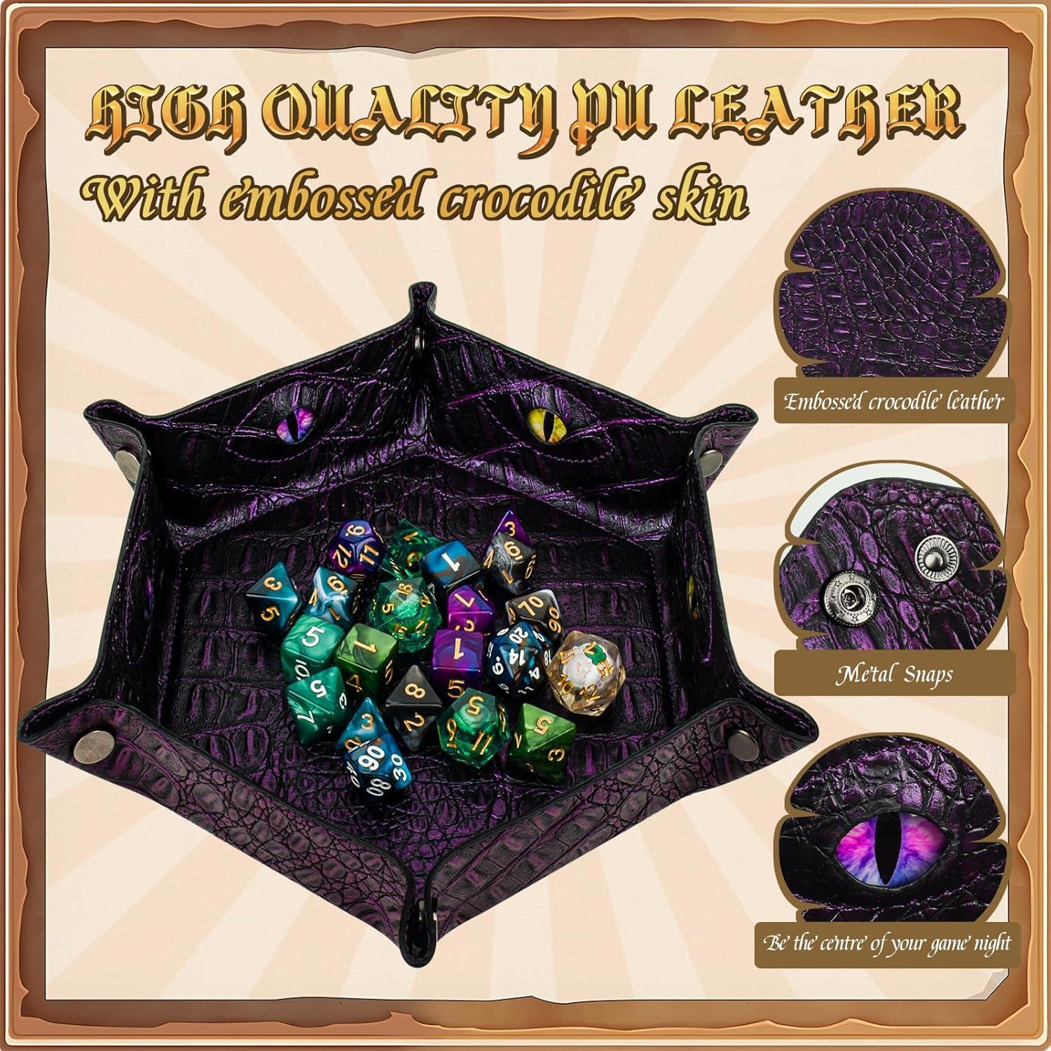 Bandeja de Dados Hexagonal Byhoo Púrpura, Plegable y Duradera