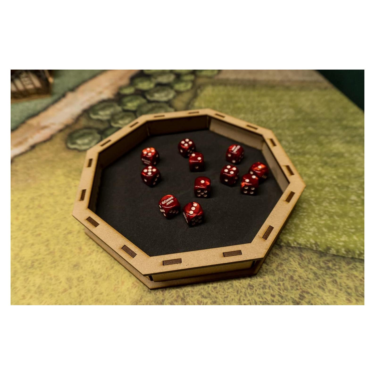 Bandeja de Dados Octagonal GameCraft Miniatures 20 cm Madera