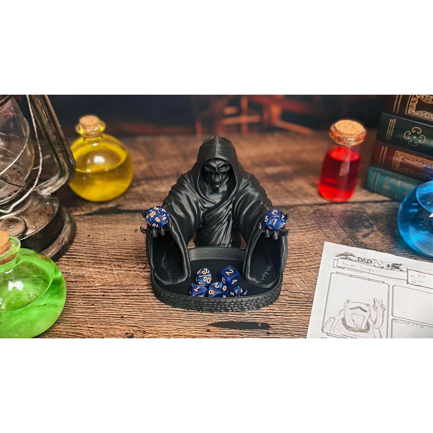 Torre de Dados MunnyGrubbers Grim Reaper con 7 Dados D20