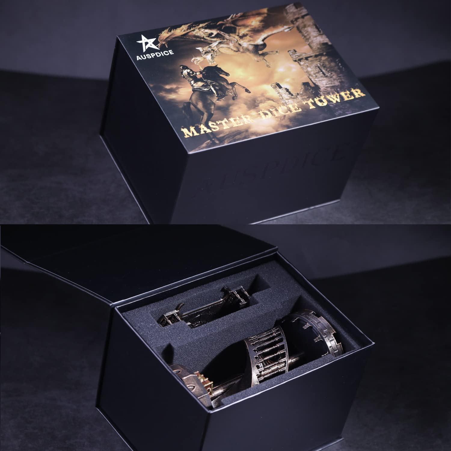 Torre y Bandeja para Dados AUSPDICE Castillo Retro Bronce