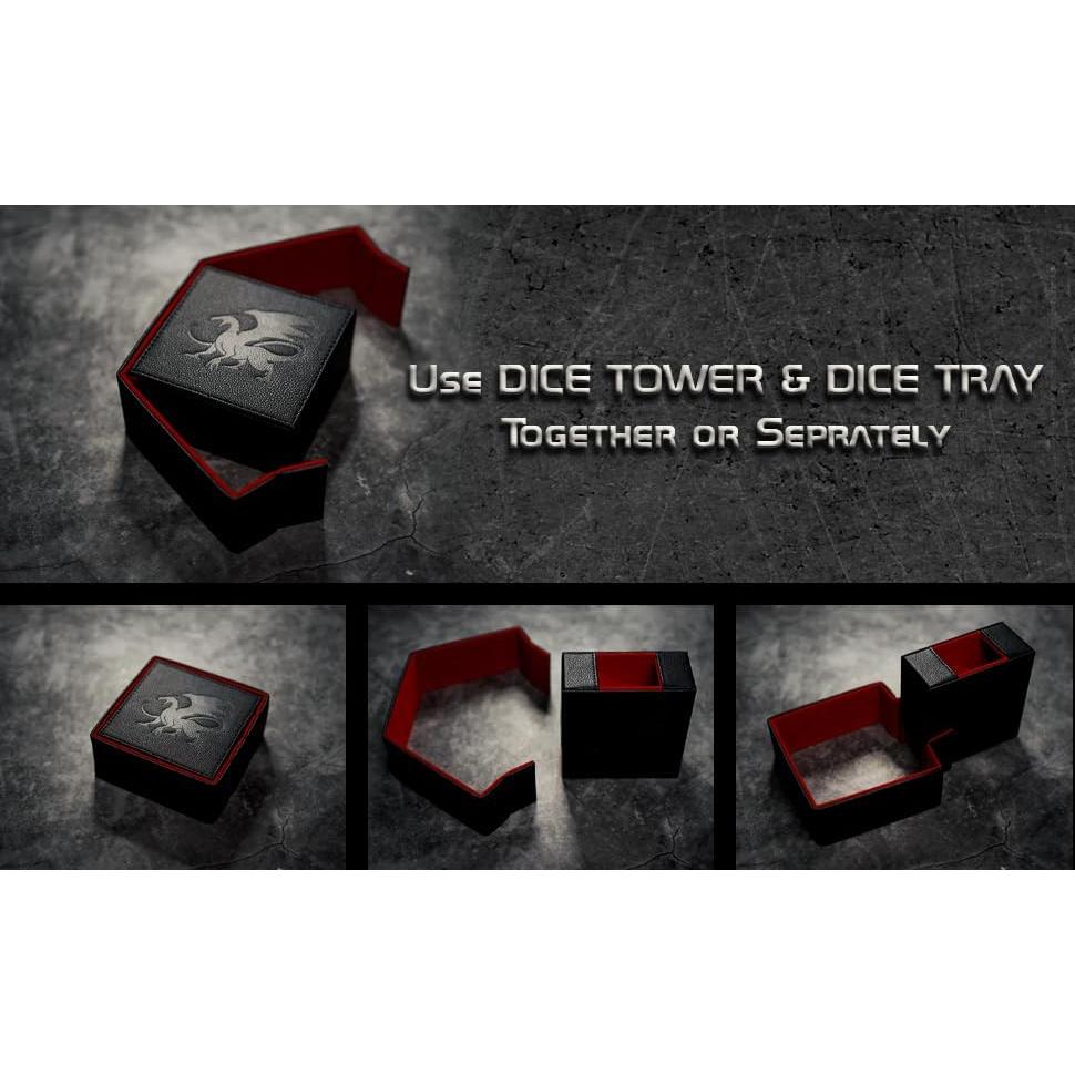 Torre de Dados Plegable AKO - Estuche de Cuero PU Rojo