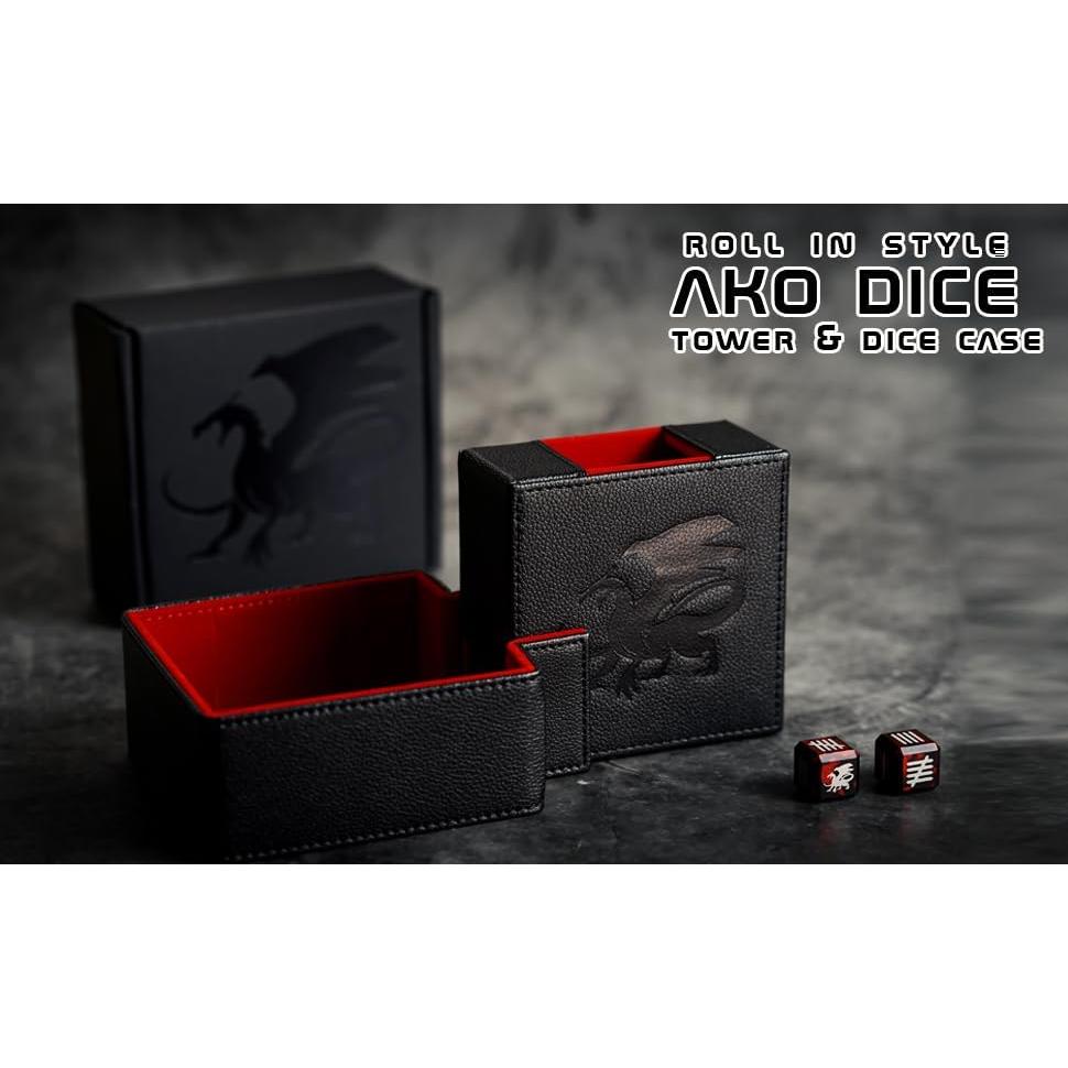 Torre de Dados Plegable AKO - Estuche de Cuero PU Rojo
