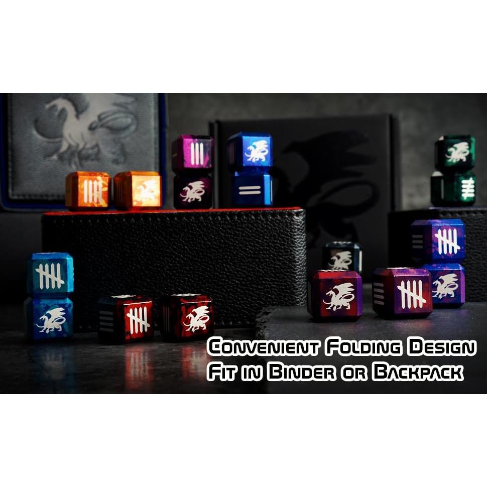 Torre de Dados Plegable AKO - Estuche de Cuero PU Rojo