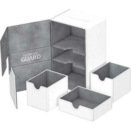 Caja de Deck Ultimate Guard Twin Flip'n'Tray 160+ Blanco/Gris