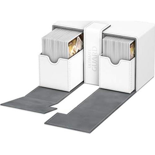 Caja de Deck Ultimate Guard Twin Flip'n'Tray 160+ Blanco/Gris