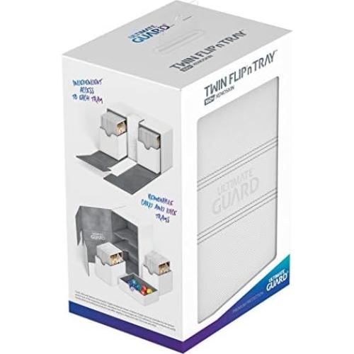Caja de Deck Ultimate Guard Twin Flip'n'Tray 160+ Blanco/Gris