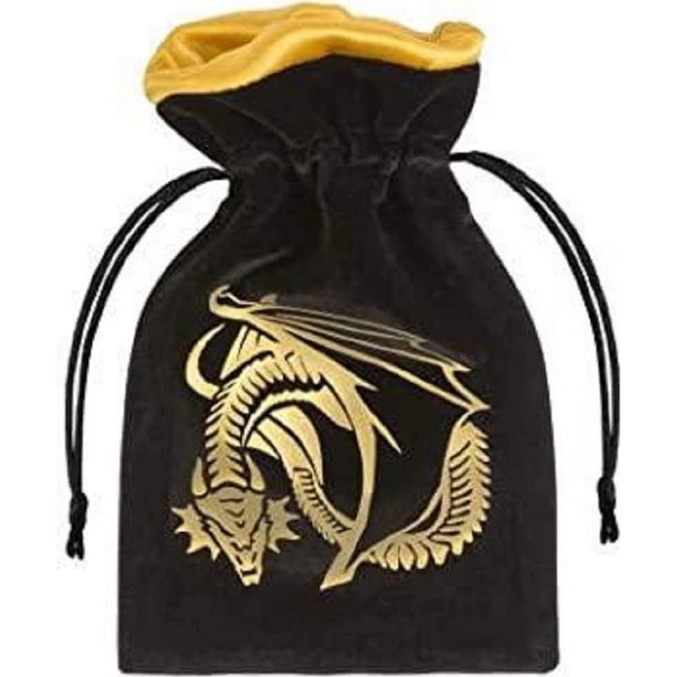 Bolsa de Dados de Terciopelo Negro y Dorado Q-Workshop