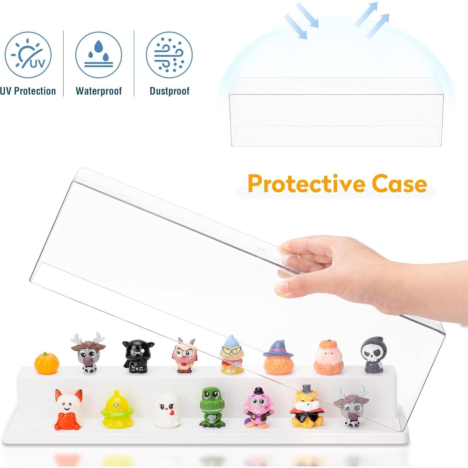 Estuche de exhibición acrílico JOYMOMO 2 piezas 36.5x21x8 cm